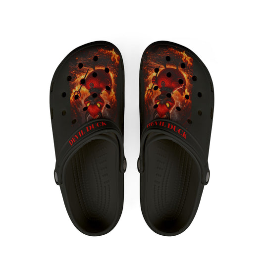 Devil Duck EVA Foam Rubber Shoes — All-Over Print Slip-Ons