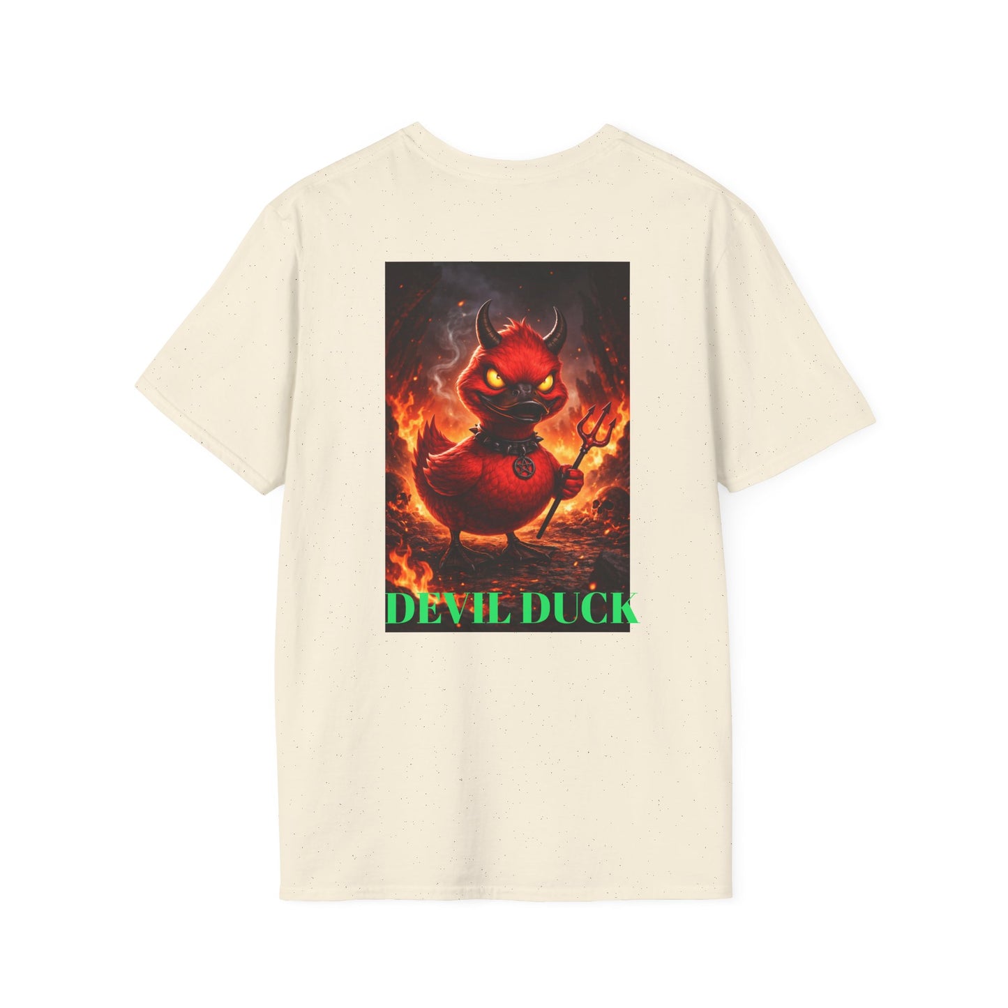 Devil Duck T-Shirt — Fiery Cartoon Devil Duck Graphic Tee