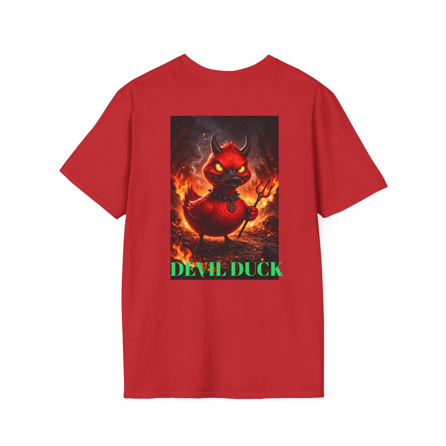 Devil Duck T-Shirt — Fiery Cartoon Devil Duck Graphic Tee