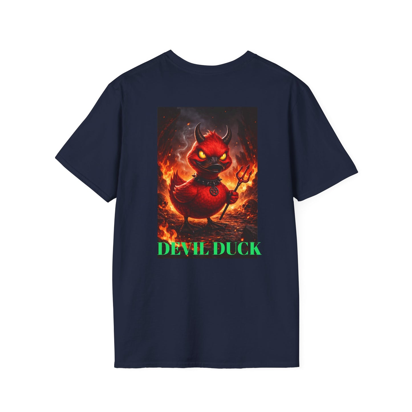 Devil Duck T-Shirt — Fiery Cartoon Devil Duck Graphic Tee