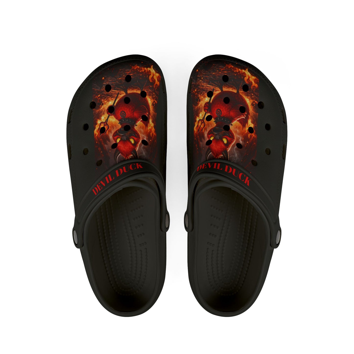 Devil Duck EVA Foam Rubber Shoes — All-Over Print Slip-Ons