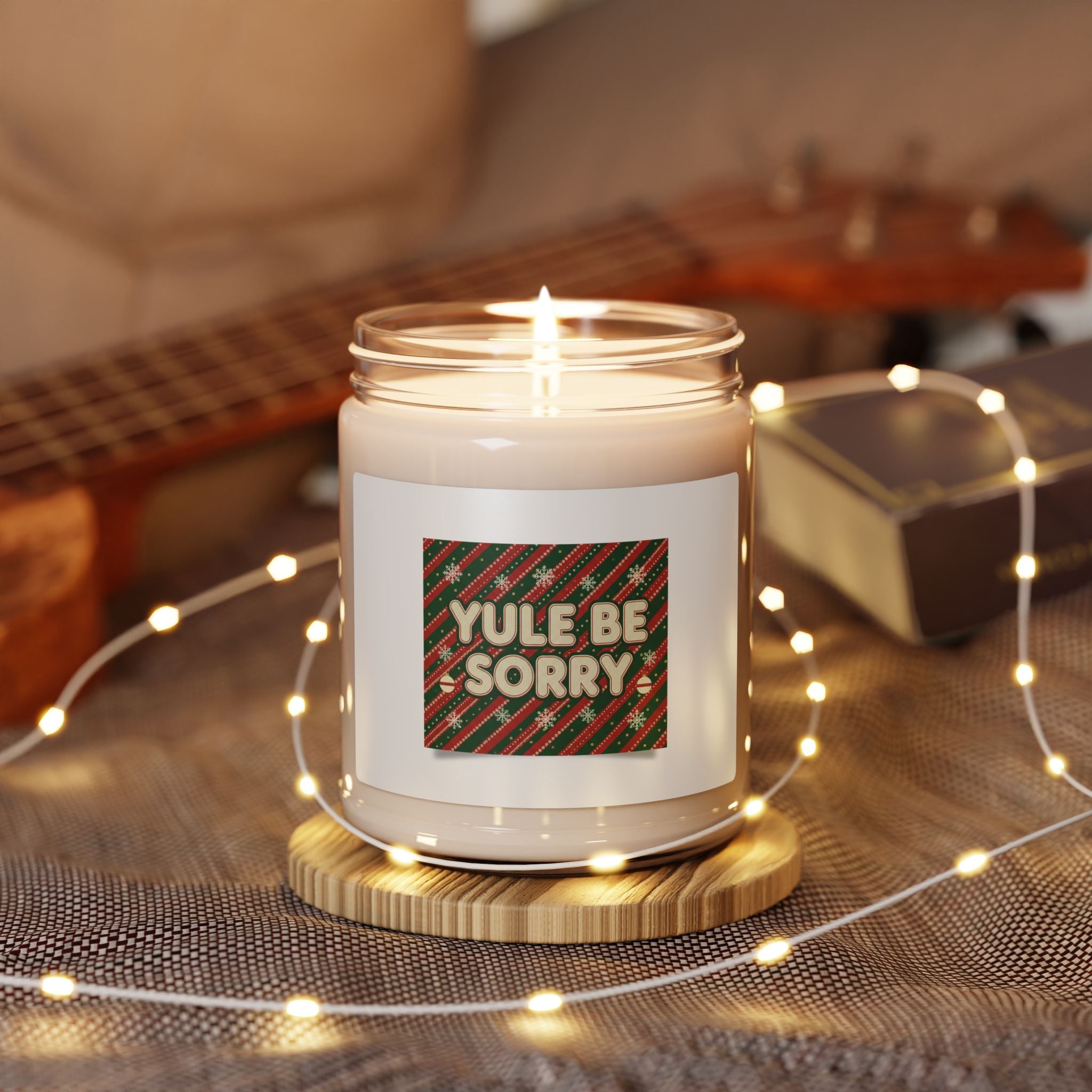 Yule Be Sorry Soy Candle, Holiday knit-look | Christmas novelty