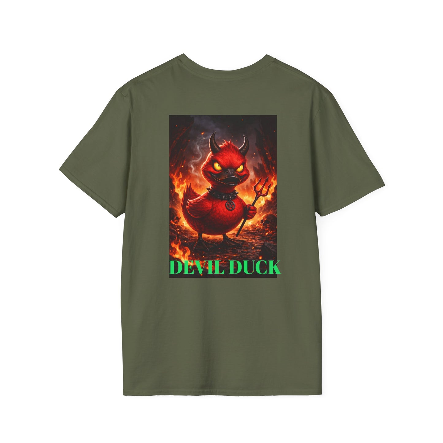 Devil Duck T-Shirt — Fiery Cartoon Devil Duck Graphic Tee