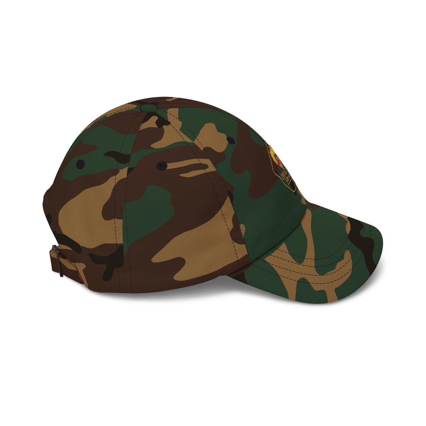 Camo Dad Cap — Dragons and Smoke Embroidered Baseball Hat
