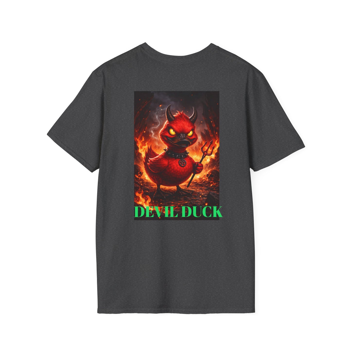 Devil Duck T-Shirt — Fiery Cartoon Devil Duck Graphic Tee