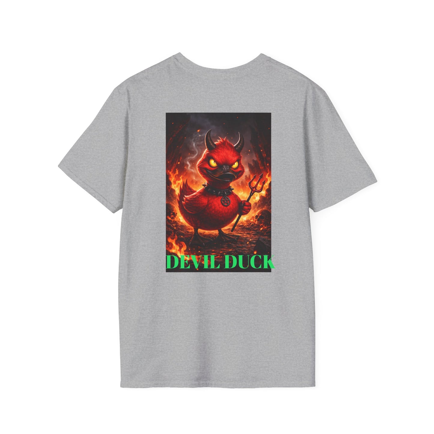 Devil Duck T-Shirt — Fiery Cartoon Devil Duck Graphic Tee