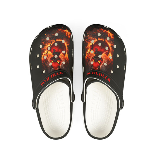 Devil Duck EVA Foam Rubber Shoes — All-Over Print Slip-Ons