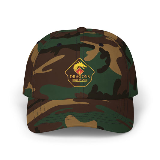 Camo Dad Cap — Dragons and Smoke Embroidered Baseball Hat