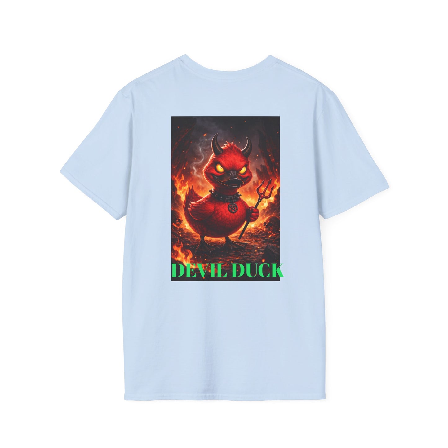 Devil Duck T-Shirt — Fiery Cartoon Devil Duck Graphic Tee