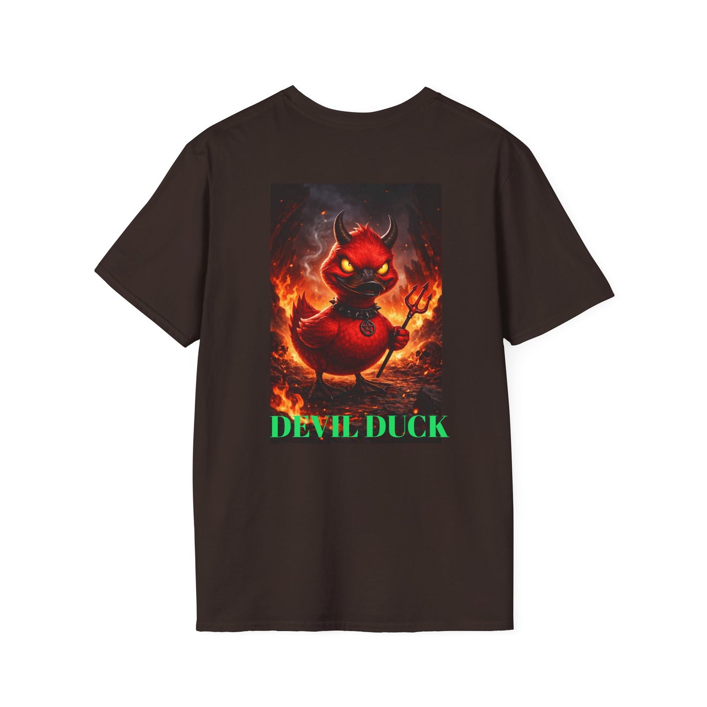Devil Duck T-Shirt — Fiery Cartoon Devil Duck Graphic Tee