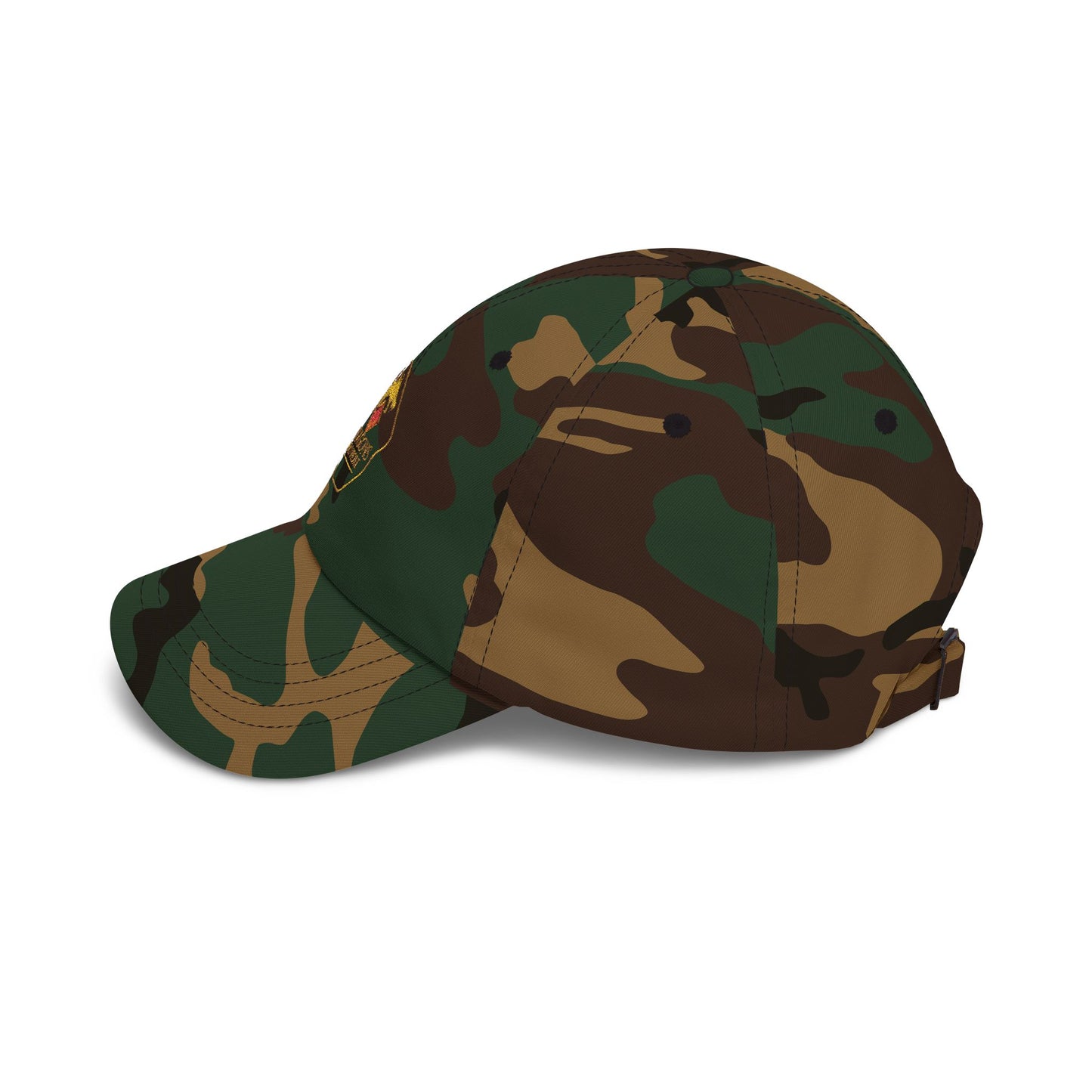 Camo Dad Cap — Dragons and Smoke Embroidered Baseball Hat