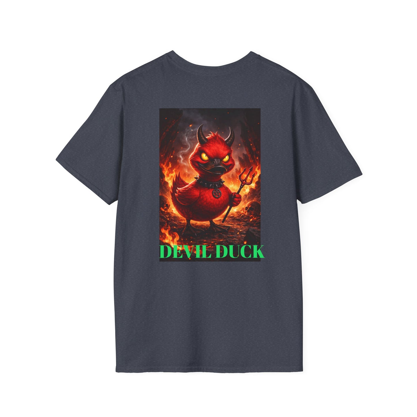 Devil Duck T-Shirt — Fiery Cartoon Devil Duck Graphic Tee