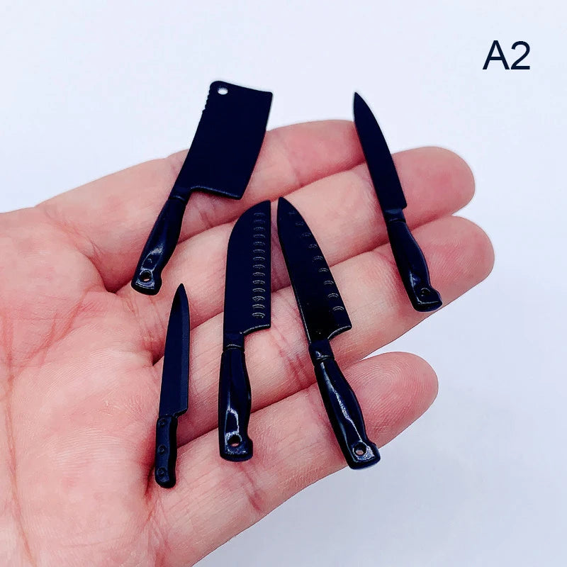 1/12 Dollhouse Mini Knives Model Dollhouse Kitchen Cooking Utensils Accessories Children's Pretend Play Toys