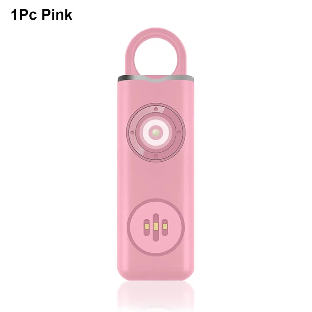130dB Personal Defense Alarm Rechargeable Self Defense Woman Safety With LED Light Alarm Key Chain Emergency Anti-Attack