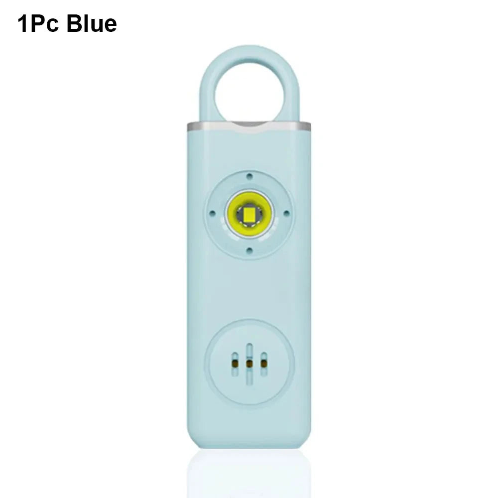 130dB Personal Defense Alarm Rechargeable Self Defense Woman Safety With LED Light Alarm Key Chain Emergency Anti-Attack