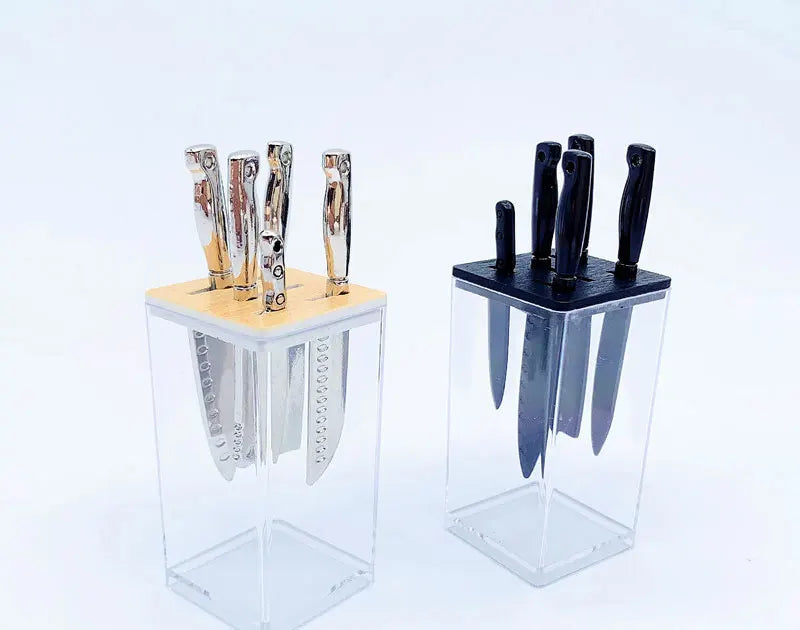 1 Set 1/6 Scale Miniature Knives Dollhouse Kitchen Decoratio Toys Mini Knife Rest Set Model Props For Bjd Ob11 Dolls Accessories
