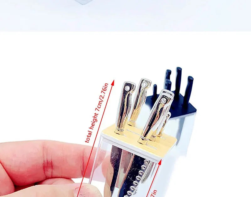 1 Set 1/6 Scale Miniature Knives Dollhouse Kitchen Decoratio Toys Mini Knife Rest Set Model Props For Bjd Ob11 Dolls Accessories