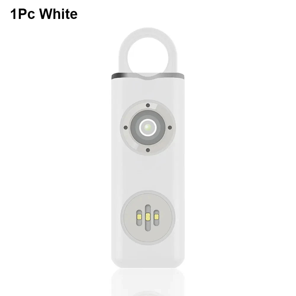 130dB Personal Defense Alarm Rechargeable Self Defense Woman Safety With LED Light Alarm Key Chain Emergency Anti-Attack