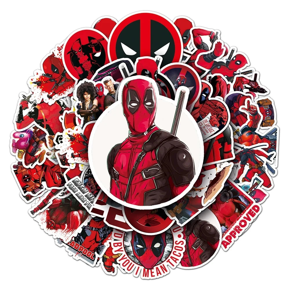 10/30/50PCS The Avengers Deadpool Stickers Anime Decals DIY Notebook Phone Laptop Skateboard Bike Decoration Waterproof Kids Toy