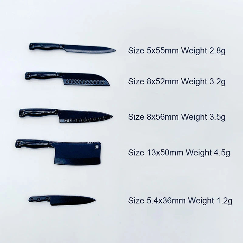 1/12 Dollhouse Mini Knives Model Dollhouse Kitchen Cooking Utensils Accessories Children's Pretend Play Toys