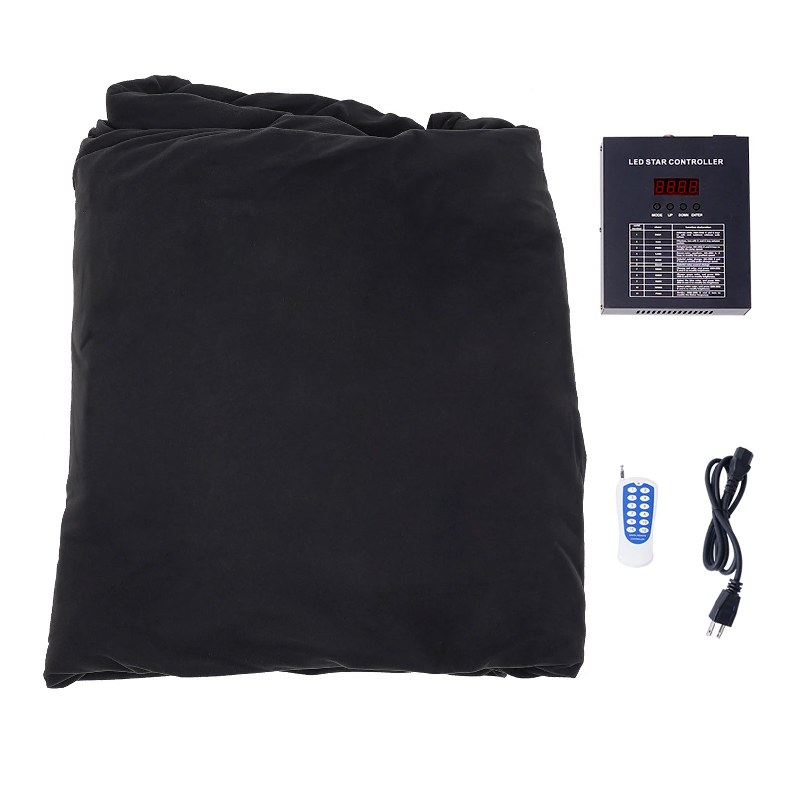 13 * 13ft RGBW LED Stage Backdrop, Velvet Star Curtain Drape Background Decor with DMX Control Voice Activated for Wedding Party