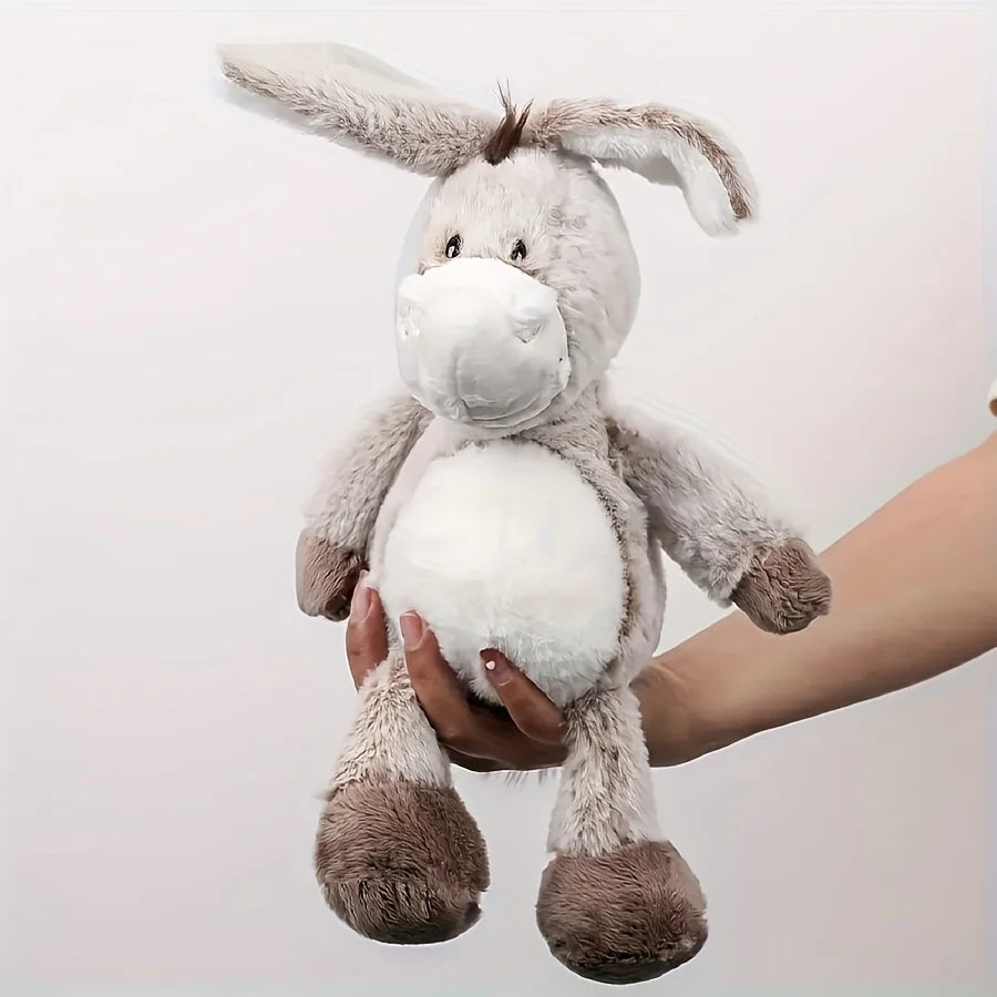 1 durable plush donkey dog toy, suitable for small and medium-sized dog breeds, interactive chew toy made of soft polyester fibe
