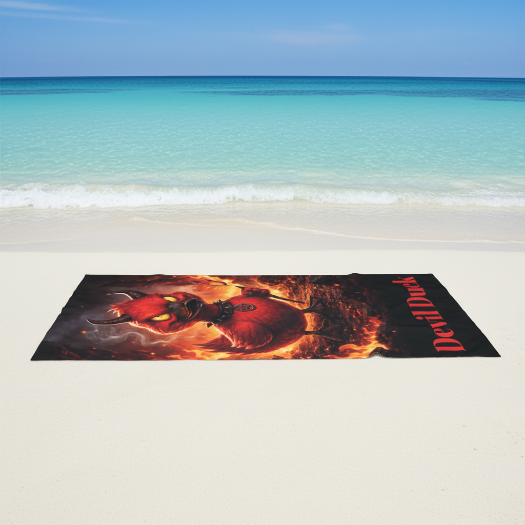 Beach towel at water's edge