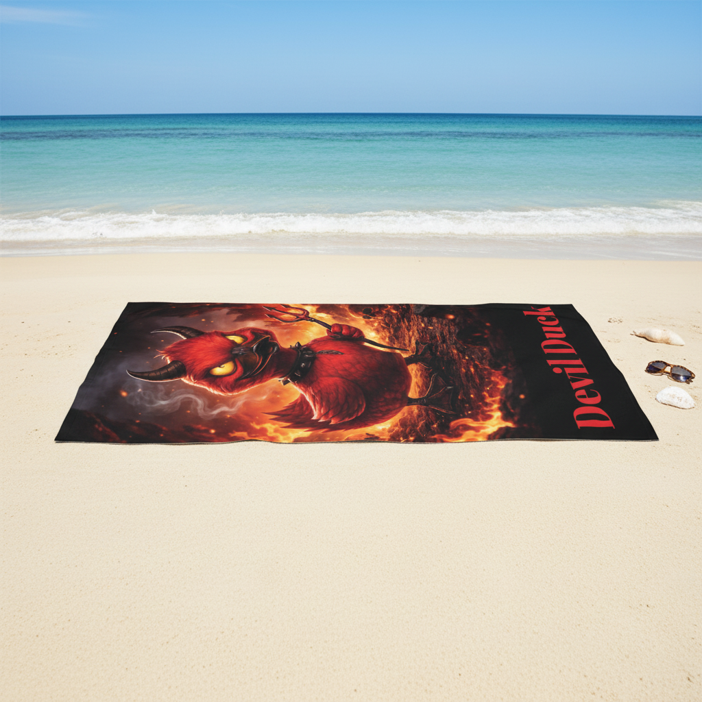 Beach towel on sand